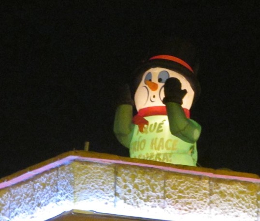 Rooftop Snowman